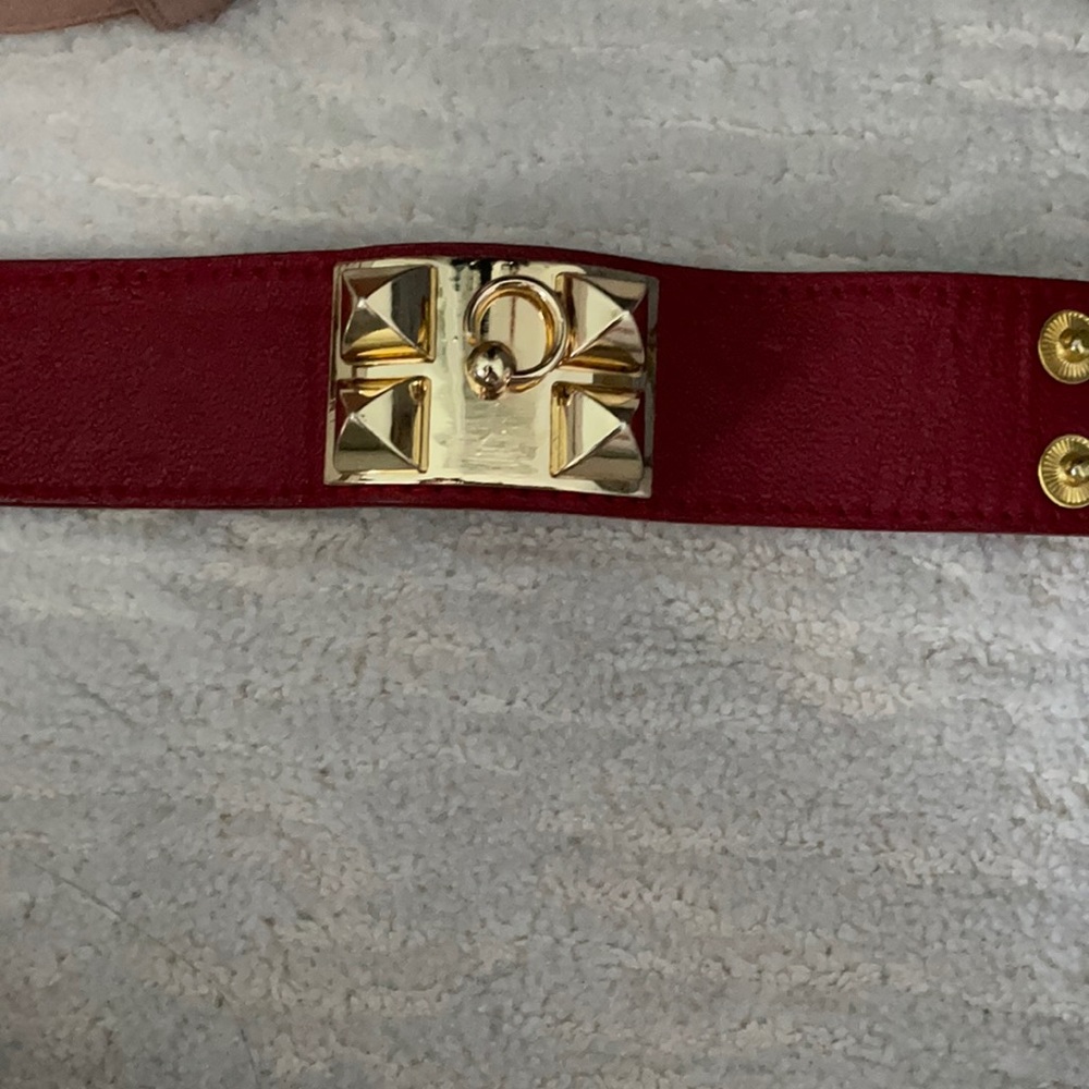 Red Hermès inspired bracelet cuff